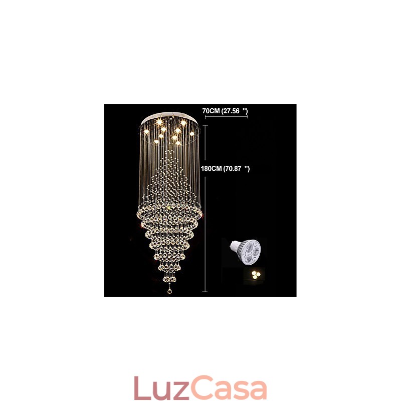 Luminária pendente de cristal contemporânea para teto, lustre moderno, iluminação suspensa para casa, luminárias, lustre