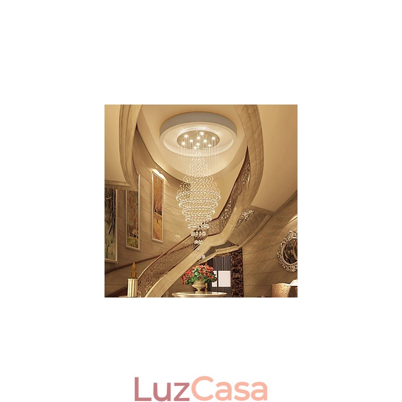 Luminária pendente de cristal contemporânea para teto, lustre moderno, iluminação suspensa para casa, luminárias, lustre