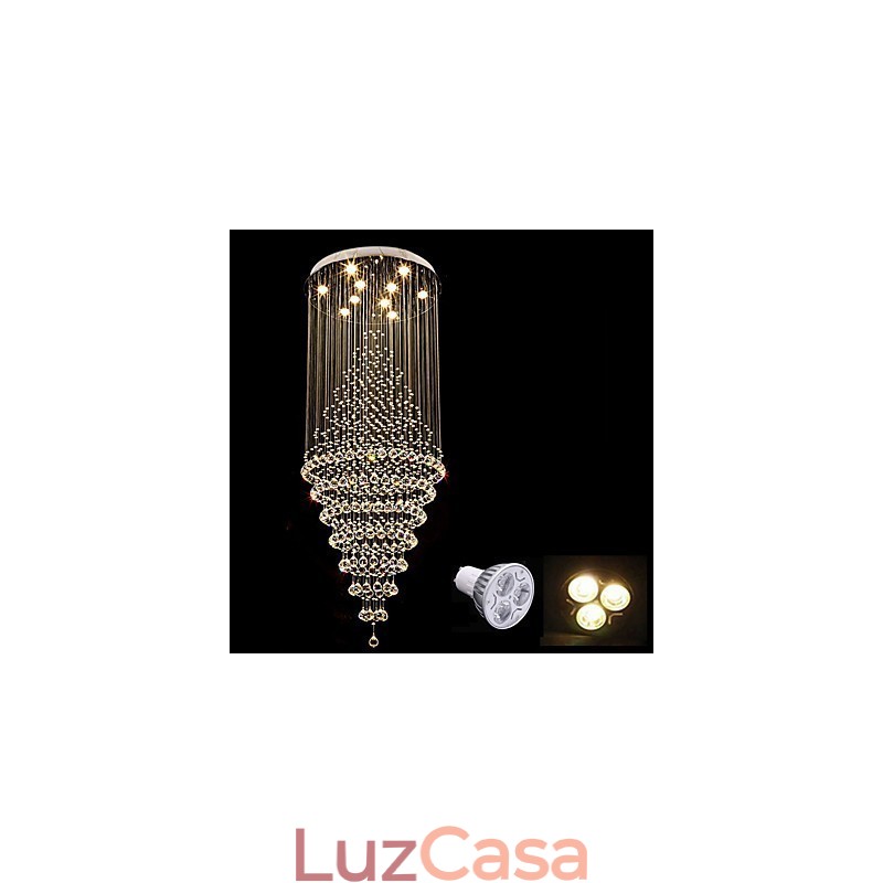 Luminária pendente de cristal contemporânea para teto, lustre moderno, iluminação suspensa para casa, luminárias, lustre