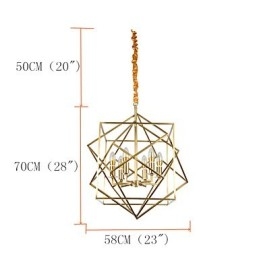 Lanterna de latão para lustre de metal de designers