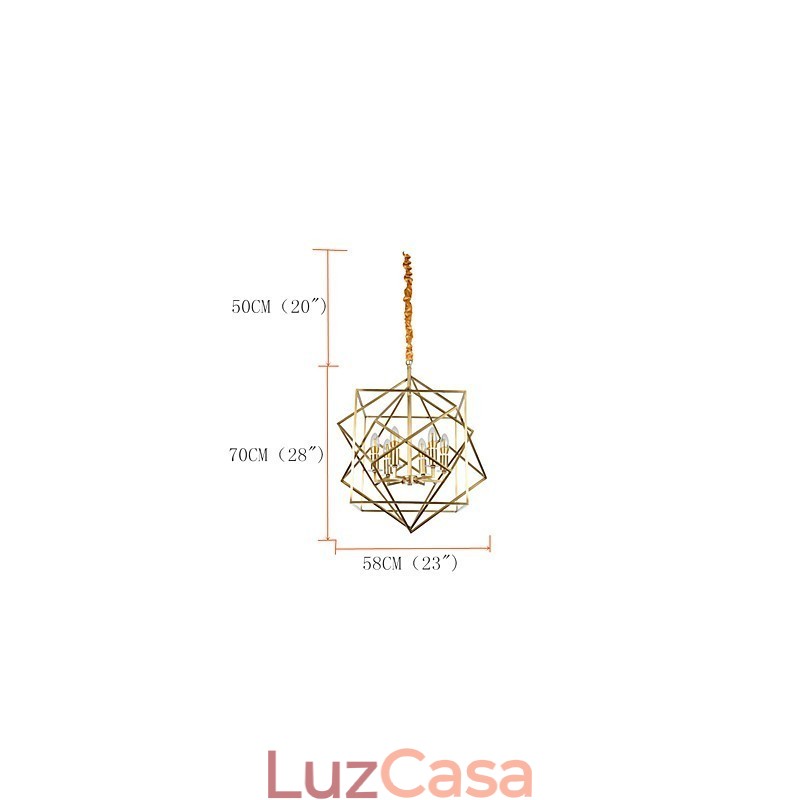 Lanterna de latão para lustre de metal de designers
