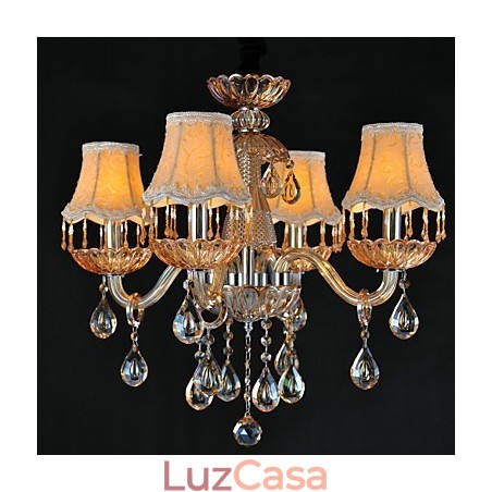Lustre Cristal Retro Vidro 4 Luzes Lustre Cristal Retro Vidro 4 Luzes