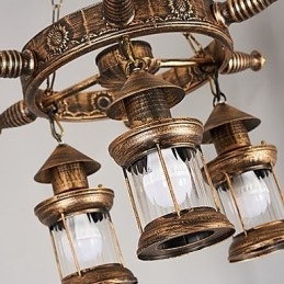 Lustre de metal rústico estilo chalé vintage retrô country globo pintura característica para designers de estilo mini