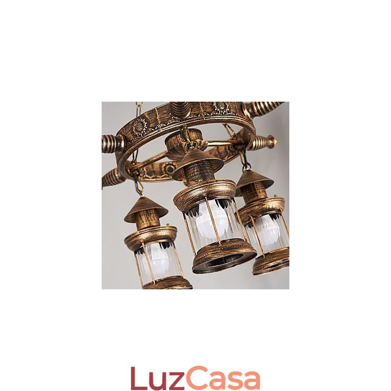 Lustre de metal rústico estilo chalé vintage retrô country globo pintura característica para designers de estilo mini