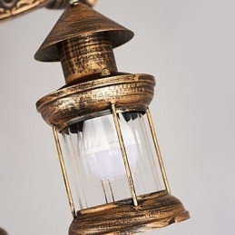 Lustre de metal rústico estilo chalé vintage retrô country globo pintura característica para designers de estilo mini