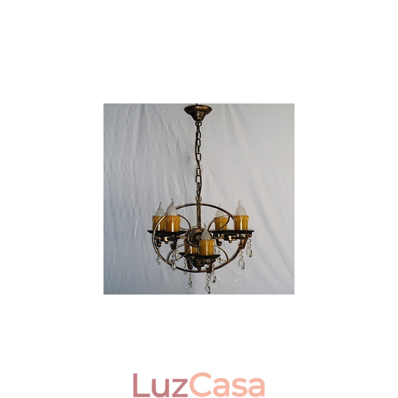 Lustre de metal rústico estilo chalé vintage retrô country globo pintura característica para designers de estilo mini