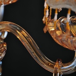 Lustre Cristal Retro Vidro 4 Luzes