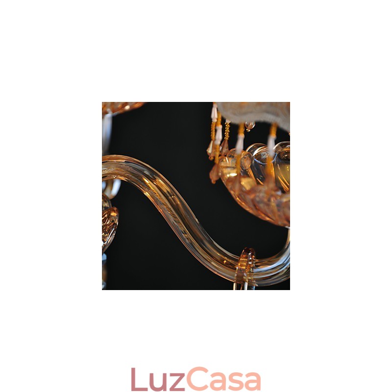 Lustre Cristal Retro Vidro 4 Luzes