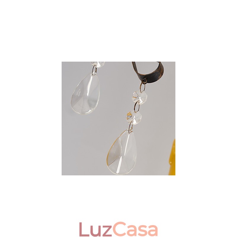 Lustre de metal rústico estilo chalé vintage retrô country globo pintura característica para designers de estilo mini