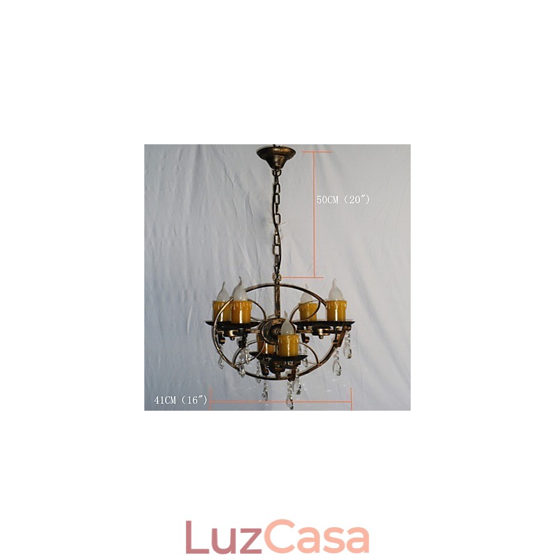 Lustre de metal rústico estilo chalé vintage retrô country globo pintura característica para designers de estilo mini
