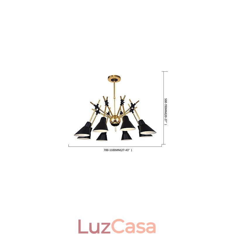 Lustre de arte personalizado com direção ajustável, luminária de lustre N