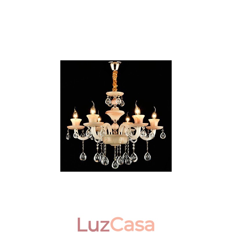 Recurso tradicional clássico galvanizado para lustre de metal estilo mini cristal