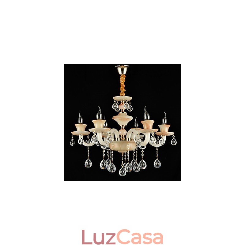 Recurso tradicional clássico galvanizado para lustre de metal estilo mini cristal