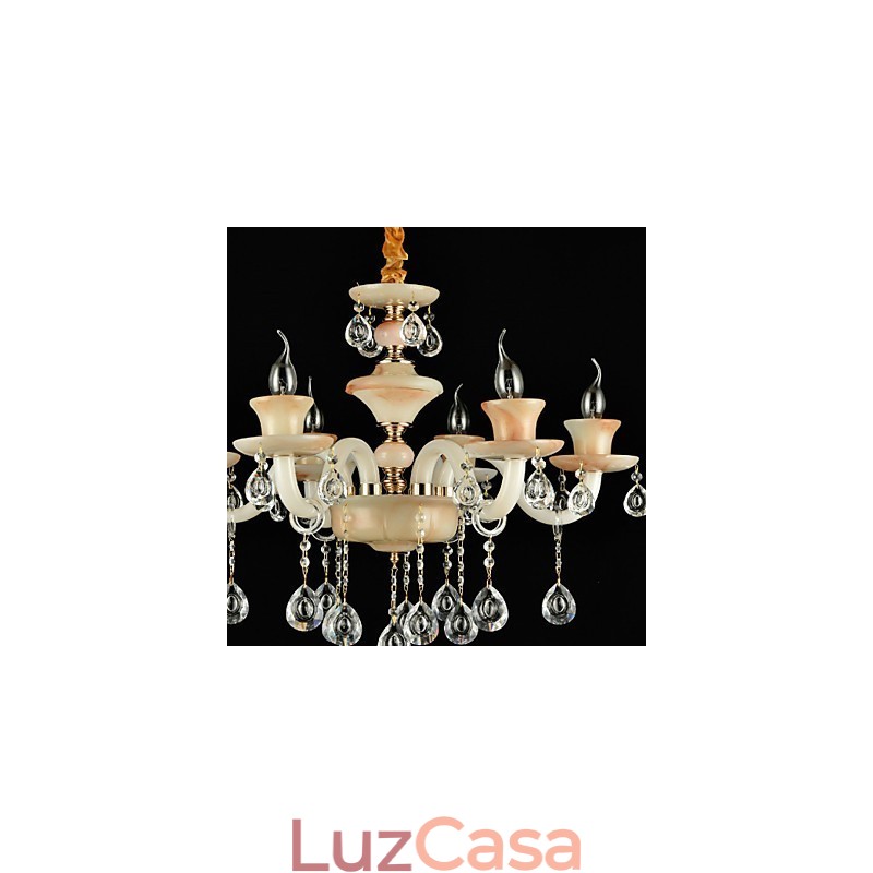 Recurso tradicional clássico galvanizado para lustre de metal estilo mini cristal
