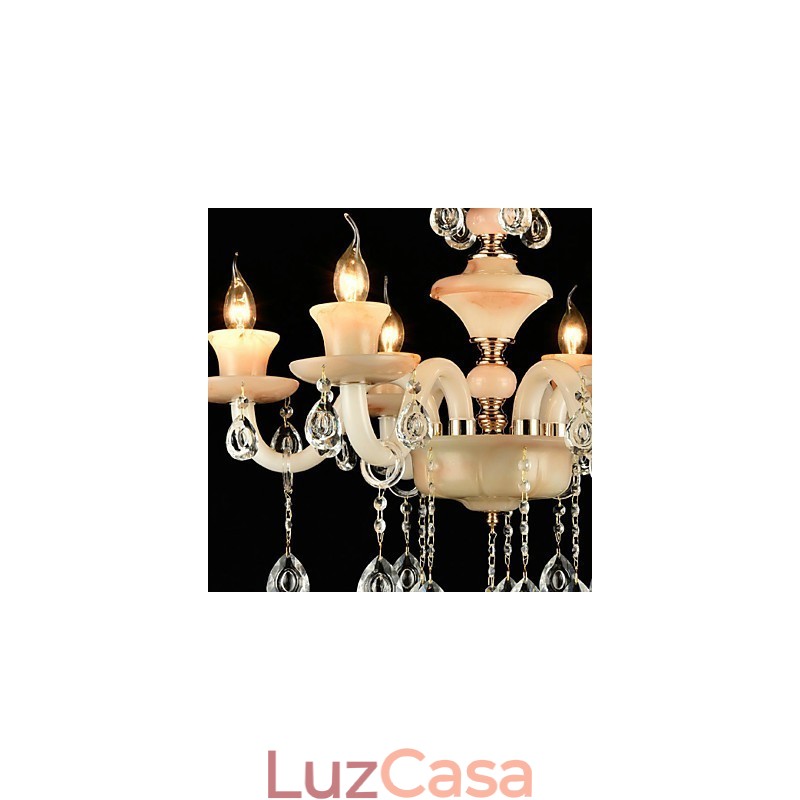 Recurso tradicional clássico galvanizado para lustre de metal estilo mini cristal