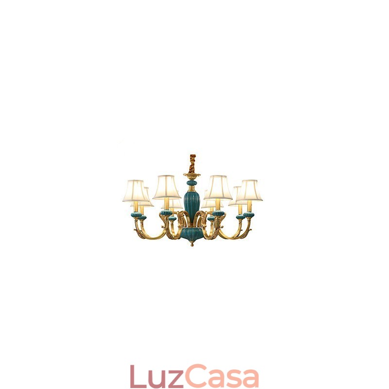 Lustre todo em cobre Lustre decorativo em jade KP