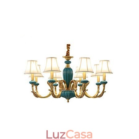 Lustre todo em cobre Lustre decorativo em jade KP Lustre todo em cobre Lustre decorativo em jade KP