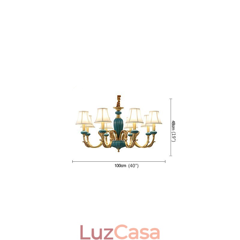 Lustre todo em cobre Lustre decorativo em jade KP