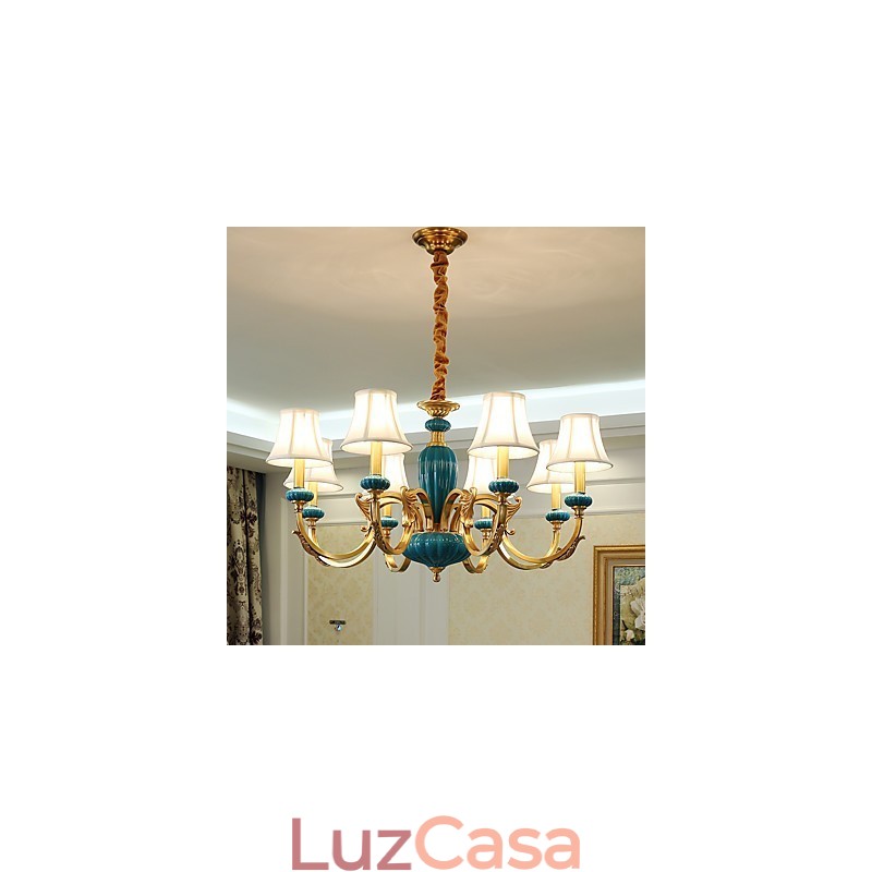Lustre todo em cobre Lustre decorativo em jade KP
