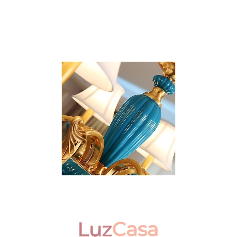 Lustre todo em cobre Lustre decorativo em jade KP