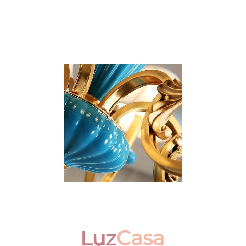 Lustre todo em cobre Lustre decorativo em jade KP