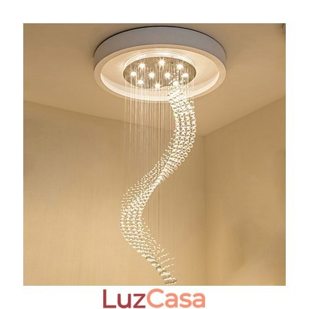 Moderno Cristal Teto Pendente Luz Interior Lustre Casa Pendurado Iluminação Lustre Lâmpadas Luminárias 3W Lâmpadas BRANCAS QUENTES