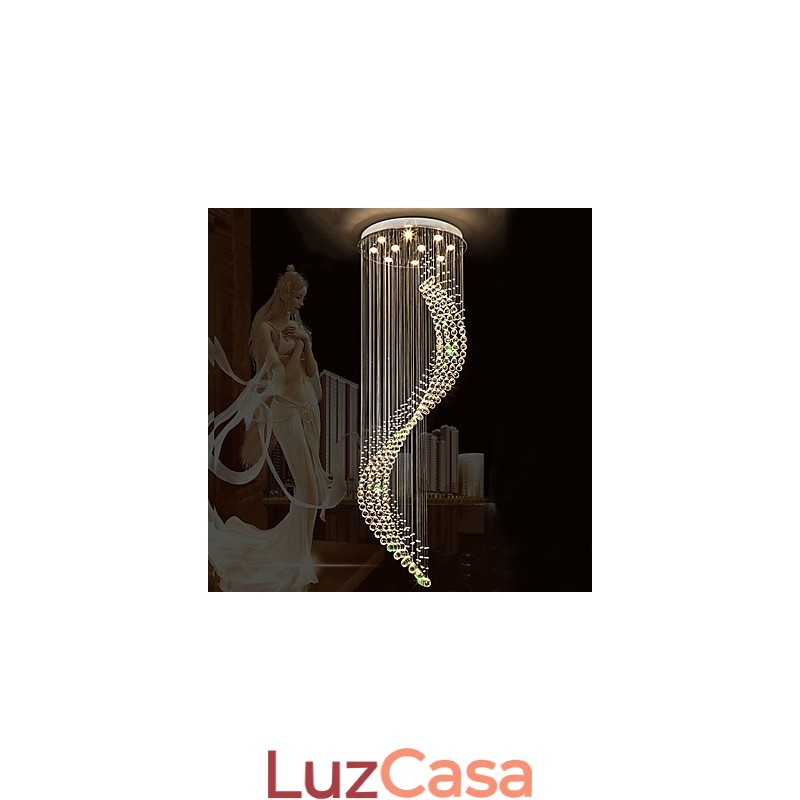 Moderno Cristal Teto Pendente Luz Interior Lustre Casa Pendurado Iluminação Lustre Lâmpadas Luminárias 3W Lâmpadas BRANCAS QUENTES