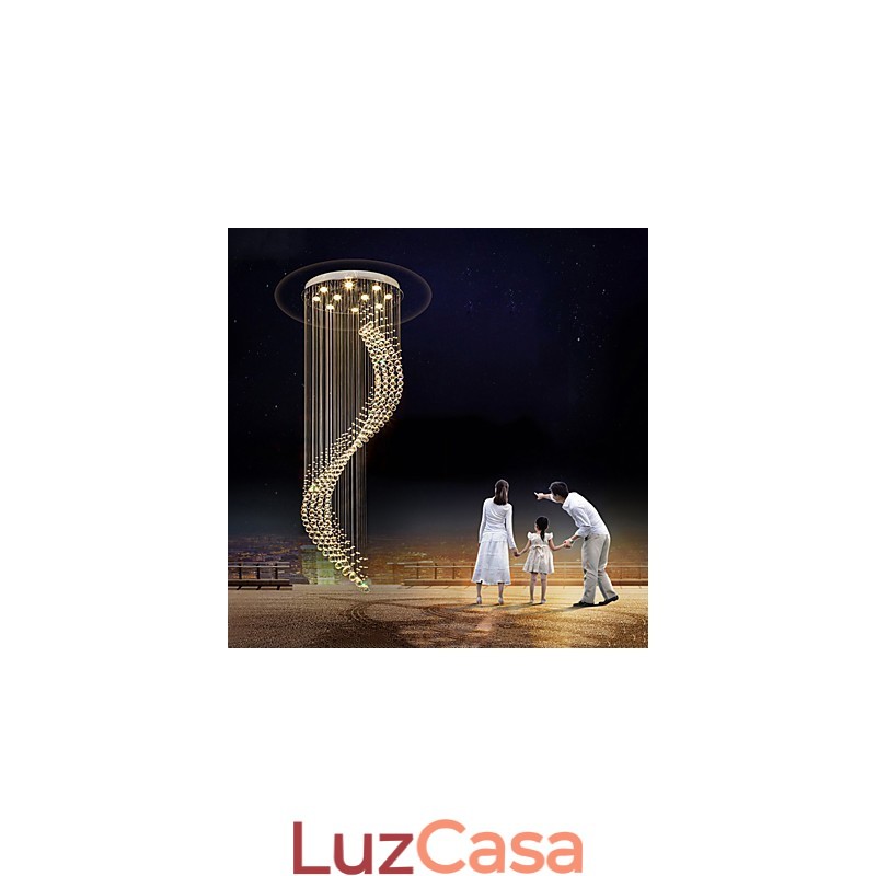 Moderno Cristal Teto Pendente Luz Interior Lustre Casa Pendurado Iluminação Lustre Lâmpadas Luminárias 3W Lâmpadas BRANCAS QUENTES