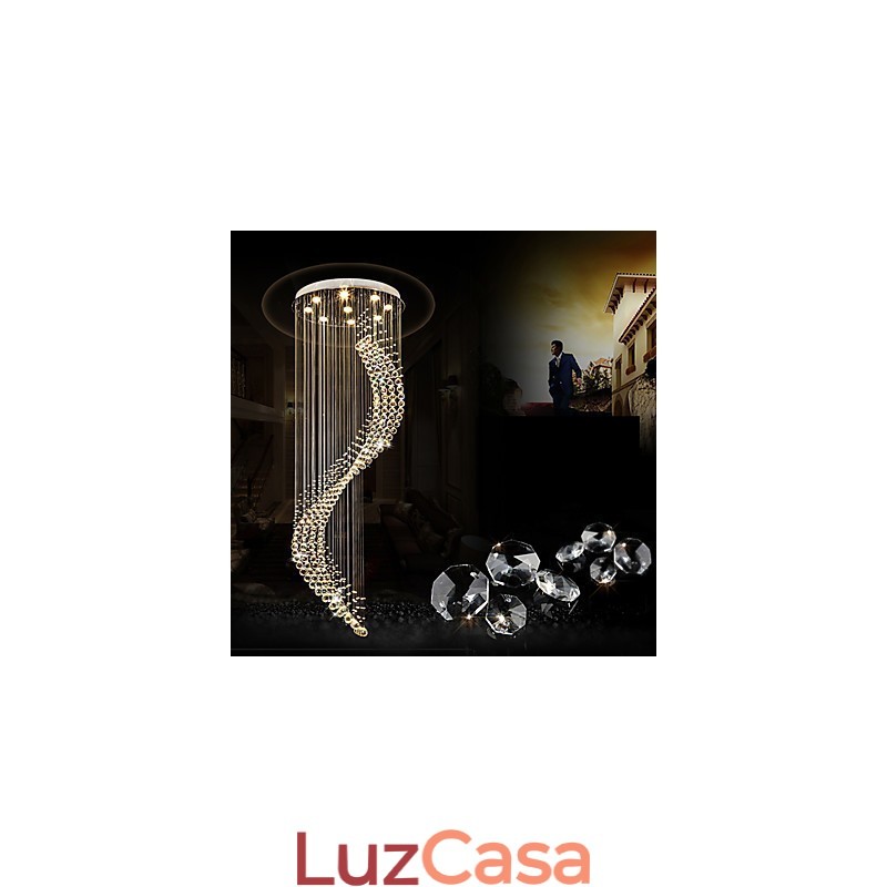 Moderno Cristal Teto Pendente Luz Interior Lustre Casa Pendurado Iluminação Lustre Lâmpadas Luminárias 3W Lâmpadas BRANCAS QUENTES