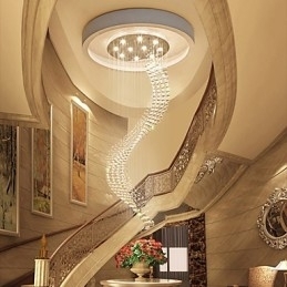 Moderno Cristal Teto Pendente Luz Interior Lustre Casa Pendurado Iluminação Lustre Lâmpadas Luminárias 3W Lâmpadas BRANCAS QUENTES