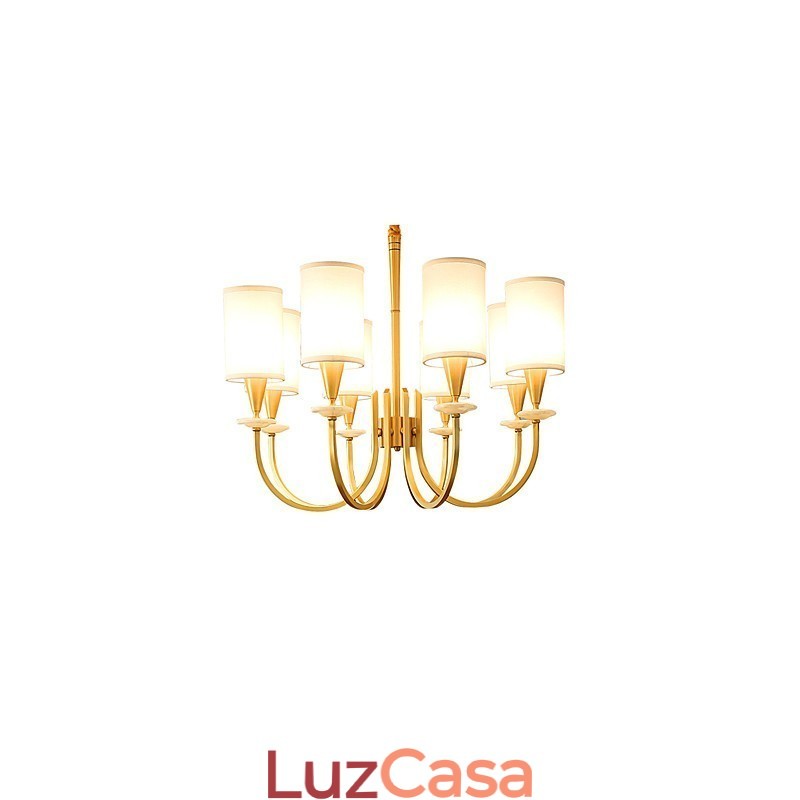 Lustre de latão puro Lustre decorativo de jade