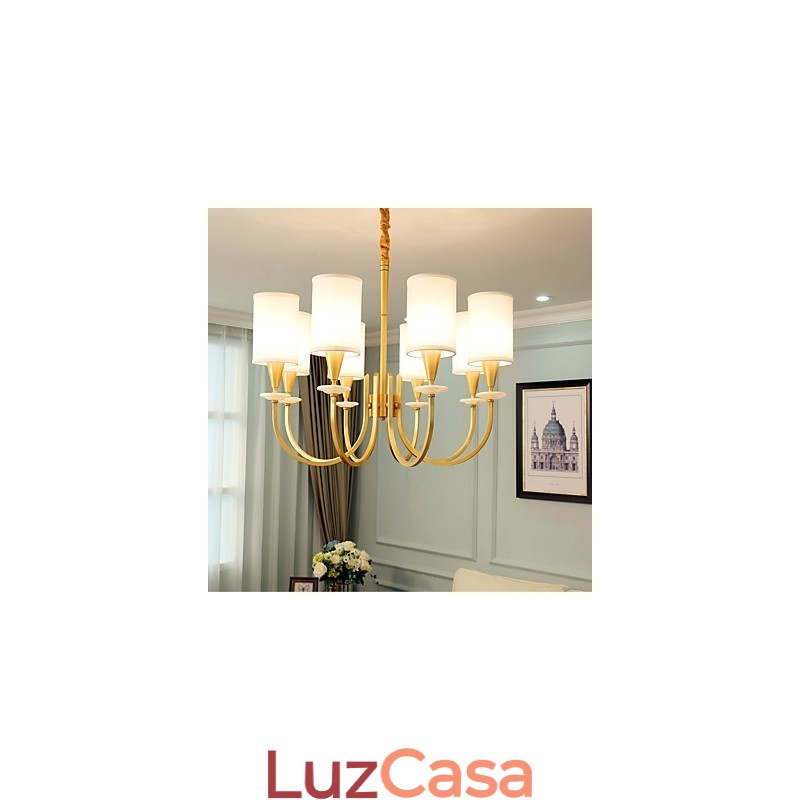 Lustre de latão puro Lustre decorativo de jade