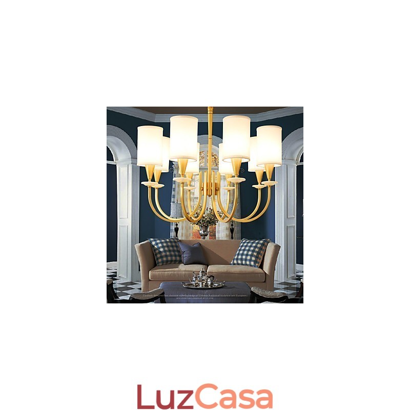 Lustre de latão puro Lustre decorativo de jade