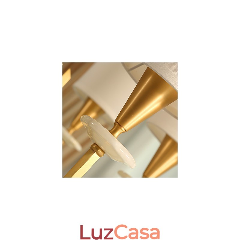 Lustre de latão puro Lustre decorativo de jade