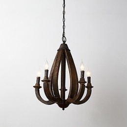 Pintura Vintage Recurso Mini Estilo Madeira Bambu Lustre Lâmpada Decorar Luminária Pendente