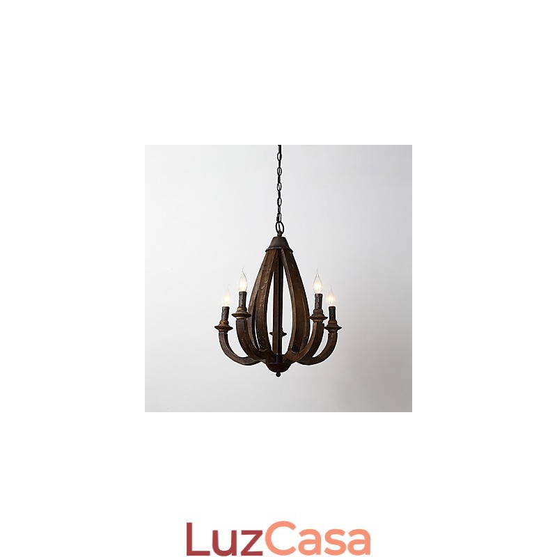 Pintura Vintage Recurso Mini Estilo Madeira Bambu Lustre Lâmpada Decorar Luminária Pendente