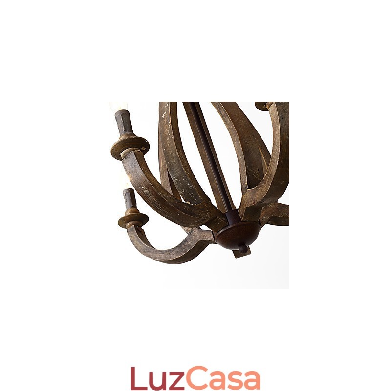 Pintura Vintage Recurso Mini Estilo Madeira Bambu Lustre Lâmpada Decorar Luminária Pendente