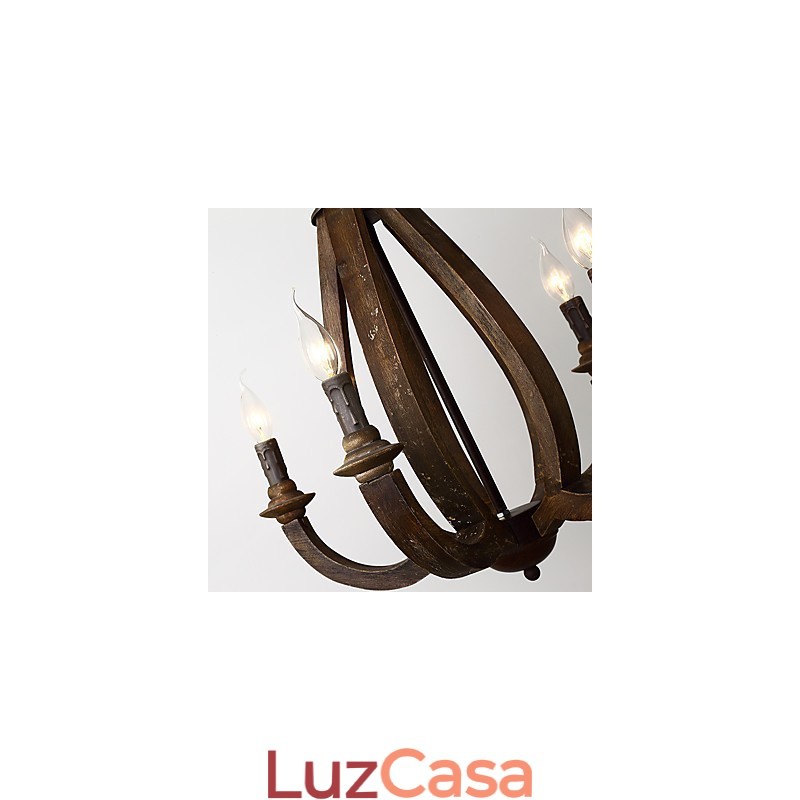 Pintura Vintage Recurso Mini Estilo Madeira Bambu Lustre Lâmpada Decorar Luminária Pendente