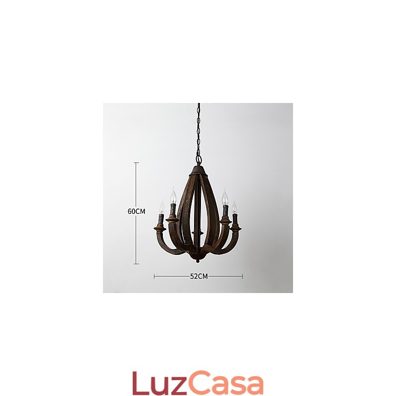 Pintura Vintage Recurso Mini Estilo Madeira Bambu Lustre Lâmpada Decorar Luminária Pendente