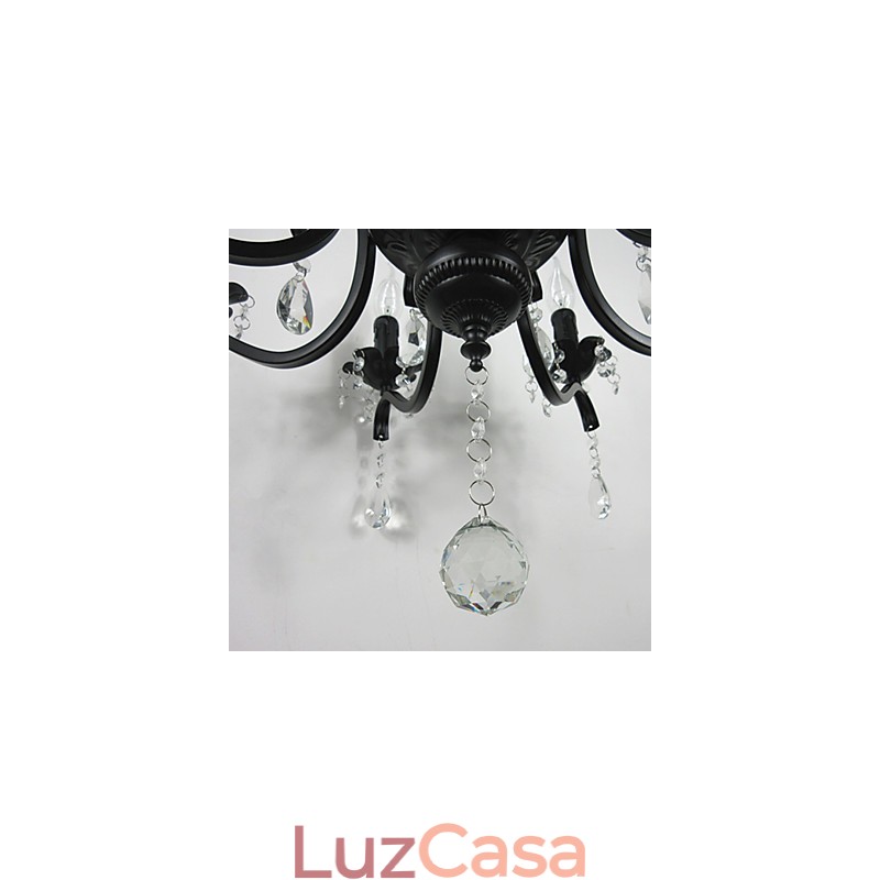 Lustre de cristal estilo europeu lâmpada de ferro forjado lâmpadas de vela criativas e lanternas
