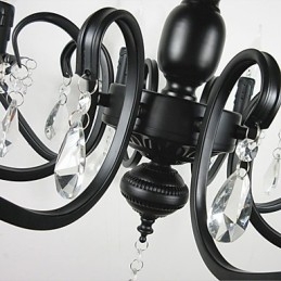 Lustre de cristal estilo europeu lâmpada de ferro forjado lâmpadas de vela criativas e lanternas