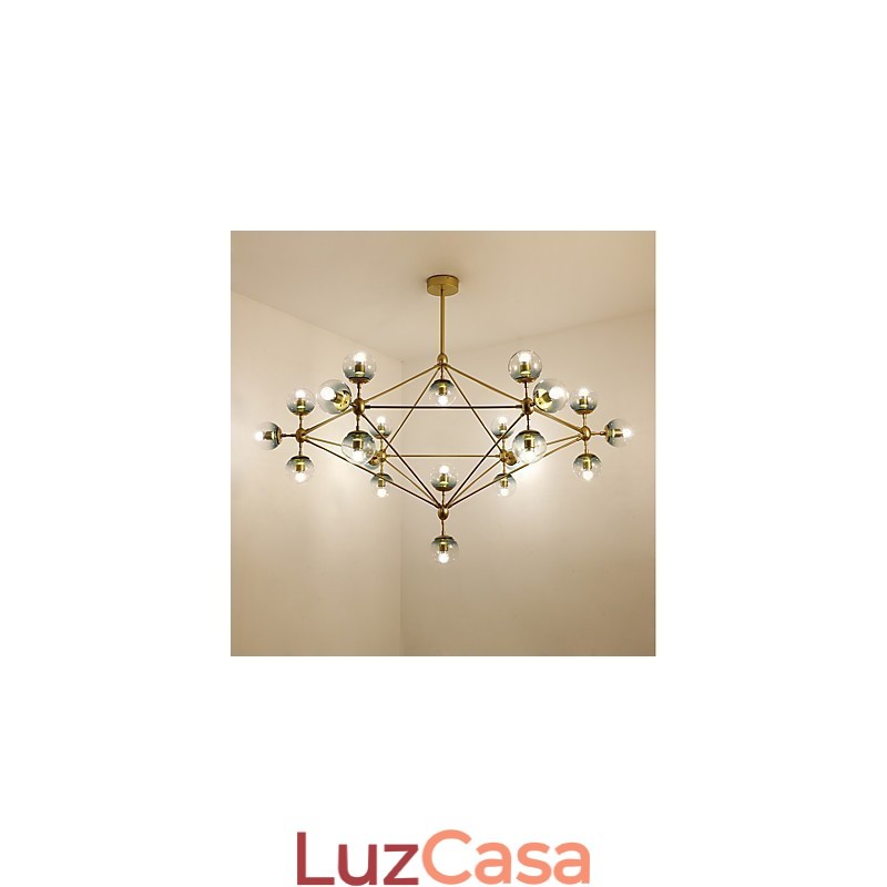 Twenty_one Light Post Moderno Estilo Europeu Modo Metal Vidro Luminária Pendente Foyer Decore Lustre Industrial Lâmpada
