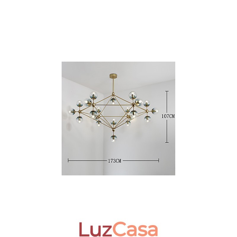 Twenty_one Light Post Moderno Estilo Europeu Modo Metal Vidro Luminária Pendente Foyer Decore Lustre Industrial Lâmpada