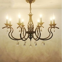 Lustre de cristal estilo europeu, luzes de jantar, velas criativas simples, lâmpadas e lanternas, novidade, iluminação