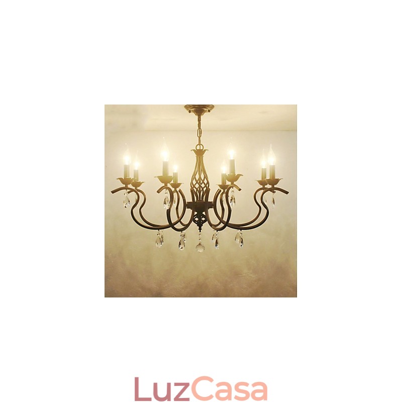 Lustre de cristal estilo europeu, luzes de jantar, velas criativas simples, lâmpadas e lanternas, novidade, iluminação