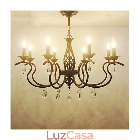 Lustre de cristal estilo europeu, luzes de jantar, velas criativas simples, lâmpadas e lanternas, novidade, iluminação Lustre de cristal estilo europeu, luzes de jantar, velas criativas simples, lâmpadas e lanternas, novidade, iluminação