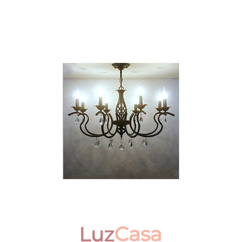 Lustre de cristal estilo europeu, luzes de jantar, velas criativas simples, lâmpadas e lanternas, novidade, iluminação