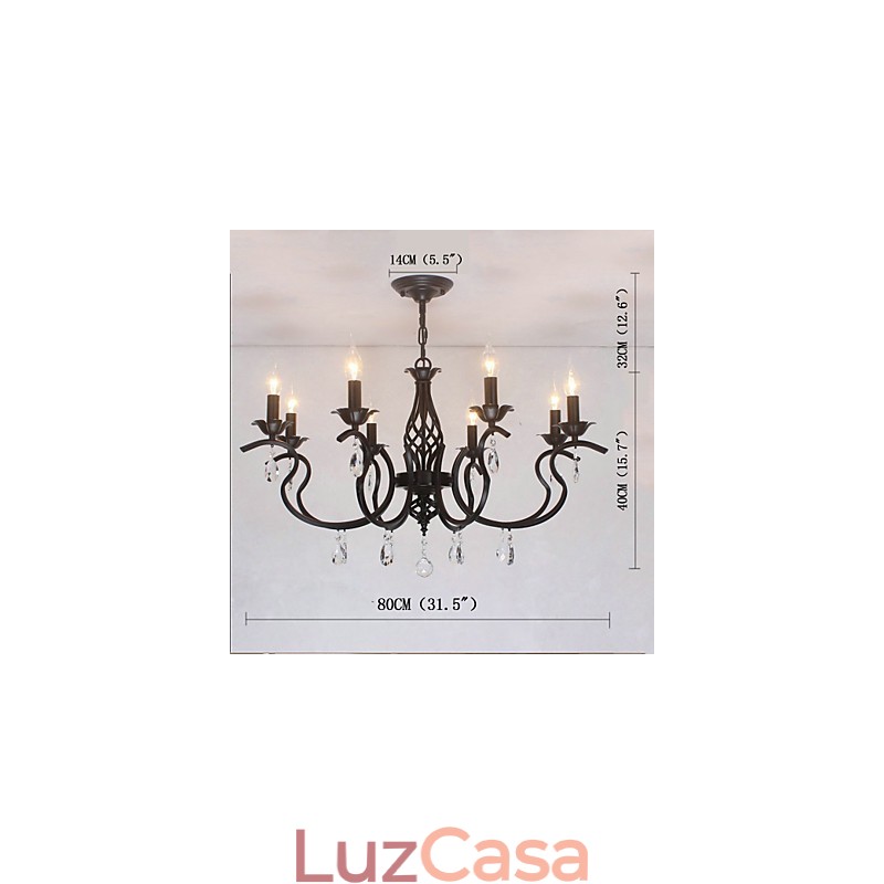 Lustre de cristal estilo europeu, luzes de jantar, velas criativas simples, lâmpadas e lanternas, novidade, iluminação