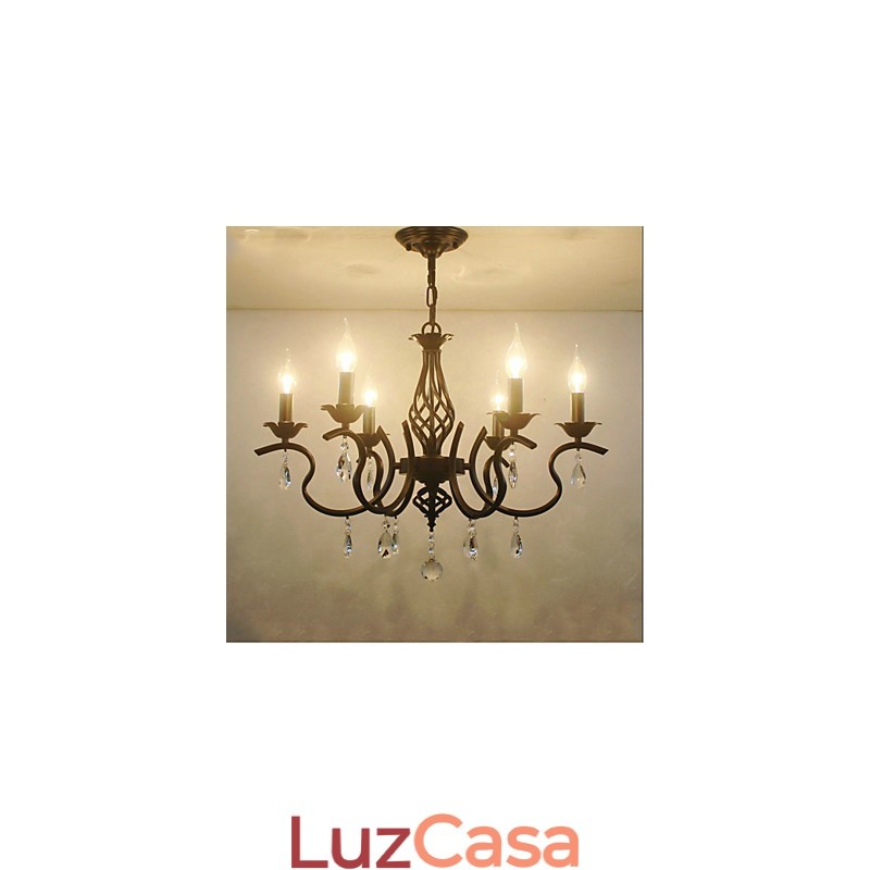 Lustre de cristal estilo europeu, luzes de jantar, velas criativas simples, lâmpadas e lanternas, novidade, iluminação