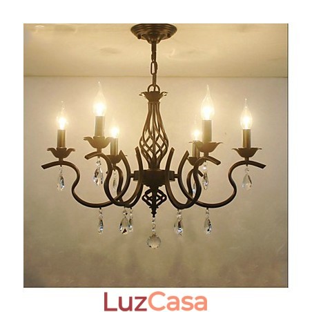 Lustre de cristal estilo europeu, luzes de jantar, velas criativas simples, lâmpadas e lanternas, novidade, iluminação Lustre de cristal estilo europeu, luzes de jantar, velas criativas simples, lâmpadas e lanternas, novidade, iluminação